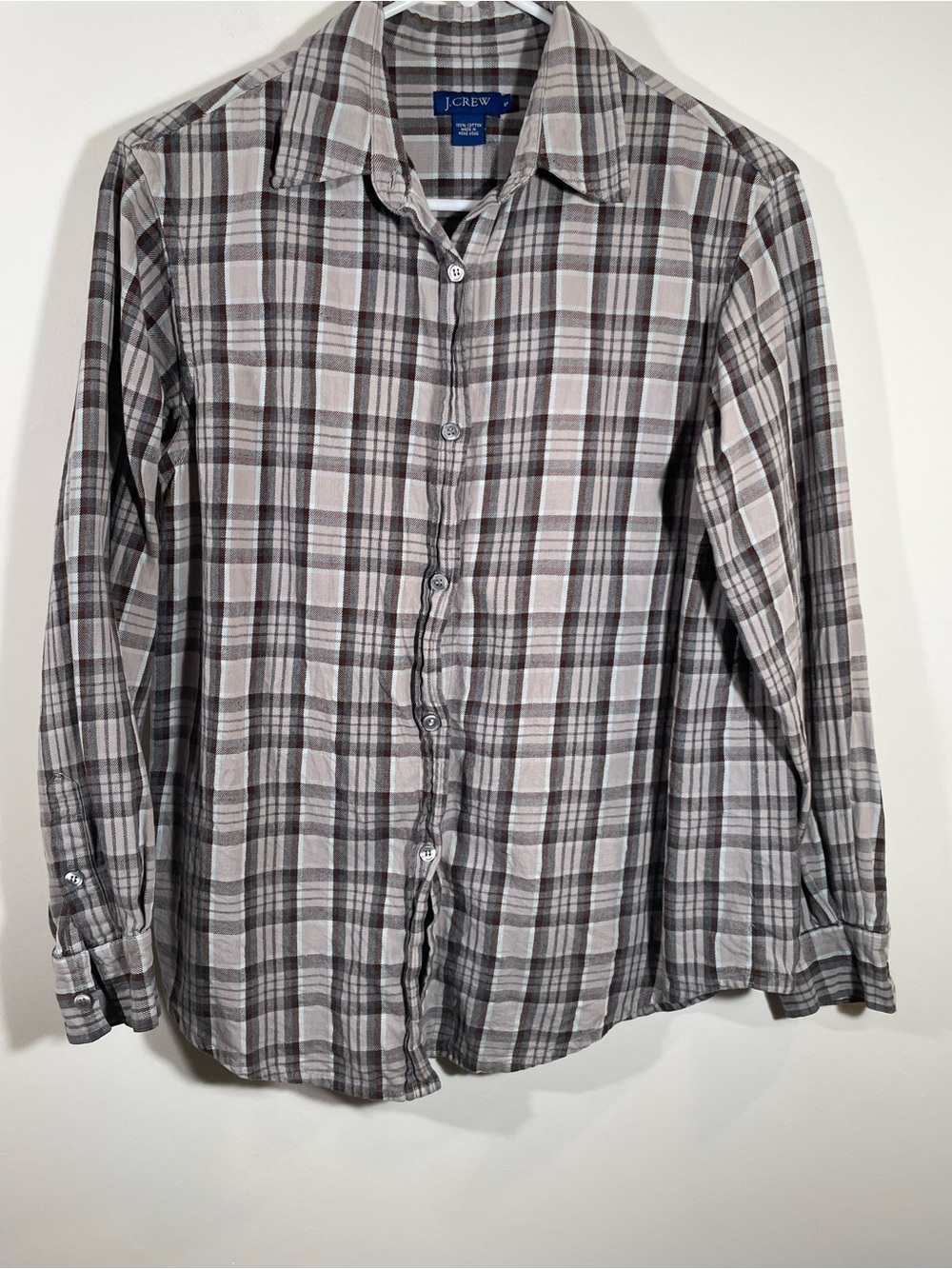 J. Crew 100% Cotton plaid button-down shirt S